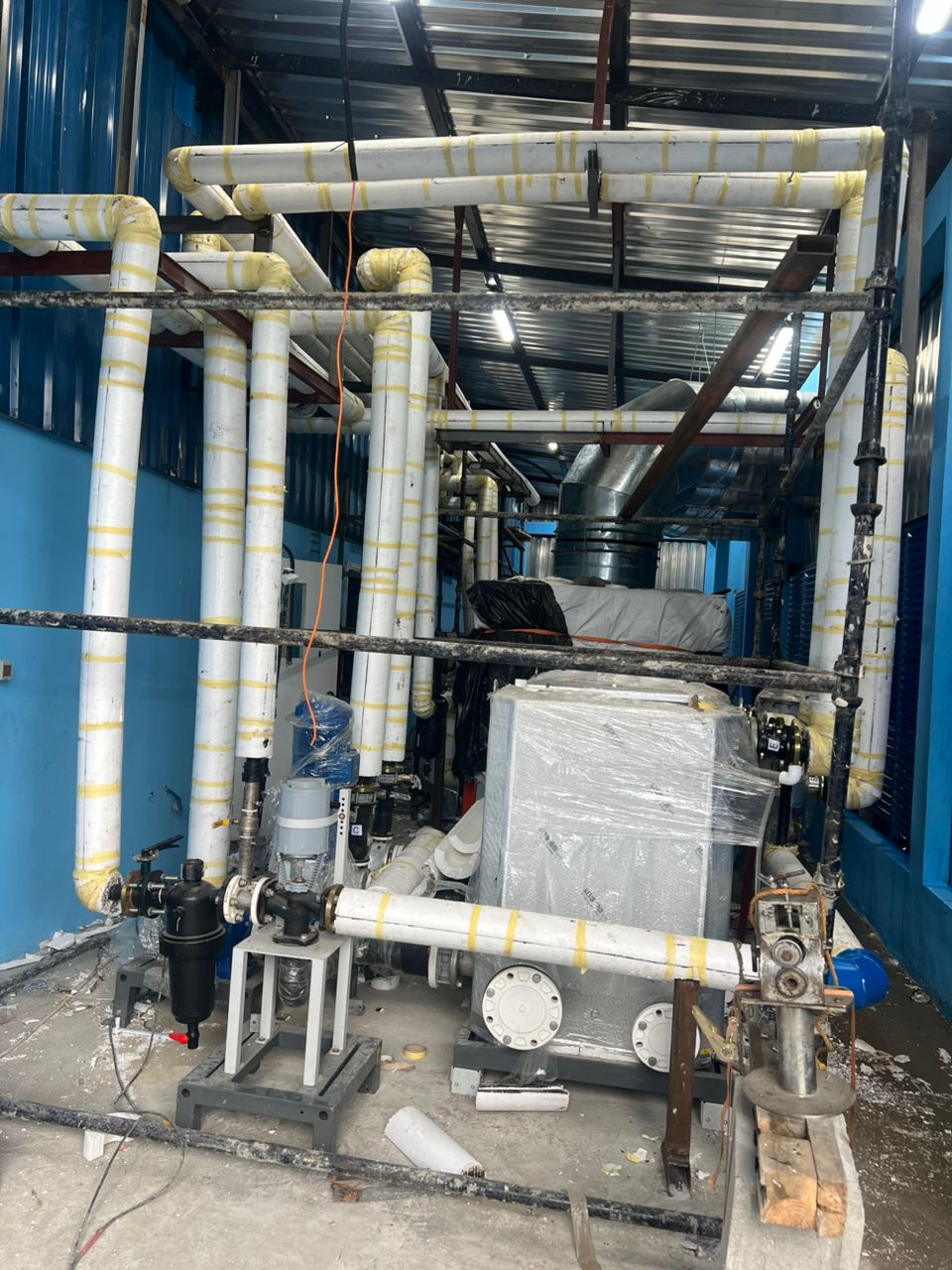 Supply and installation of Chilled Water Pipeline (With Hopepies, Rockwool insulastion & AC Cladding). Installation of Air Compressor Line OP